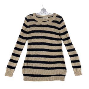 Pink Rose Soft Cardigan Sweater Striped Loose Chunky Knit Womens Large